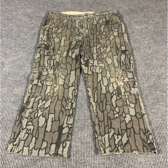 Camo Other - VTG Ted Nugent Pants Mens 37x26 Gray Trebark Camo Cargo Pockets Cotton Hunting